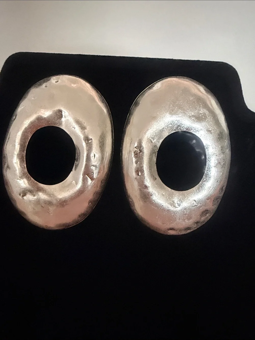 Silver Tone Hammered Finish earrings